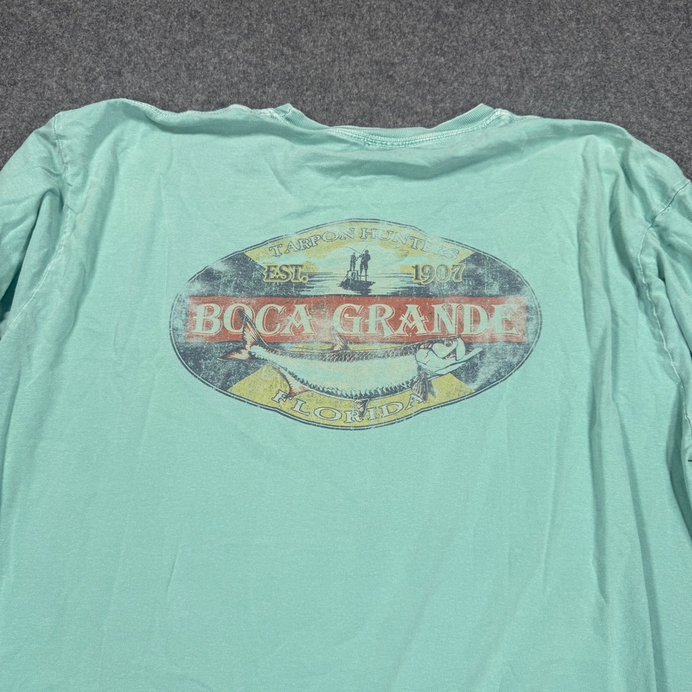 Comfort Colors Boca Grande Florida Tarpon Hunters Long Sleeve T-Shirt Green 2XL